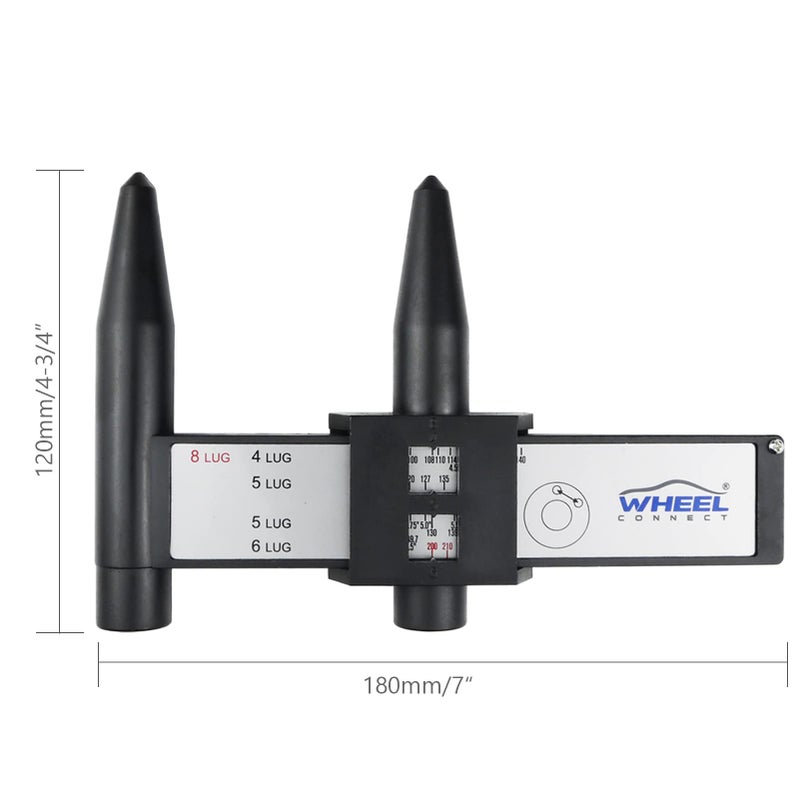 WHEEL CONNECT PCD Gaugeï¼ŒWheel/Rim Bolt Pattern Measuring Tool, PCD Ruler, Sliding Caliper for 4 5 6 8 Holes - Image 3